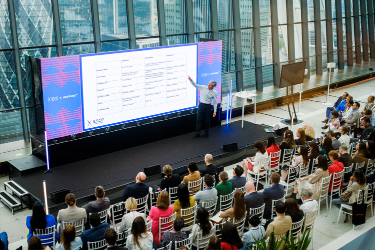 Picture: Prof Martin Kupp delivering his presentation at the Leadership Mastery programme launch event; Photo credit: Mindvalley