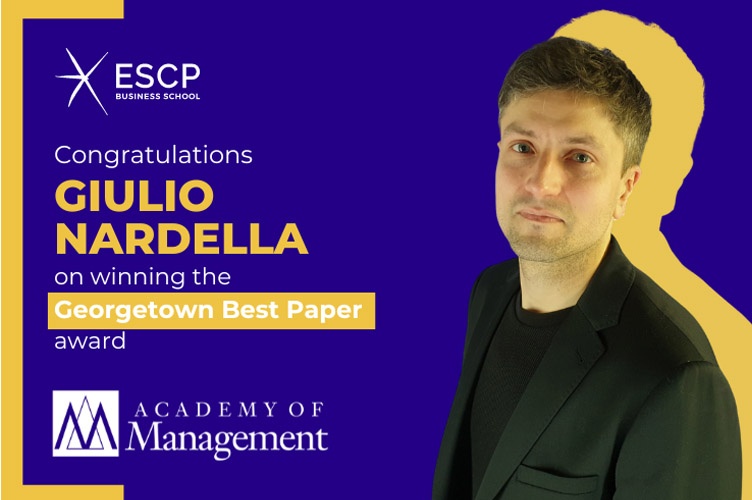 ESCP's Prof. Giulio Nardella wins Georgetown Best Paper Award at the Academy of Management Annual Conference 2024